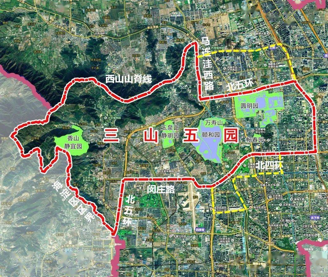 北起西山山脊線和北五環
